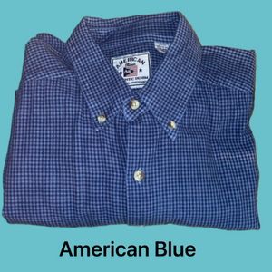 American Blue XXL LS Blue on Blue Shirt EUC